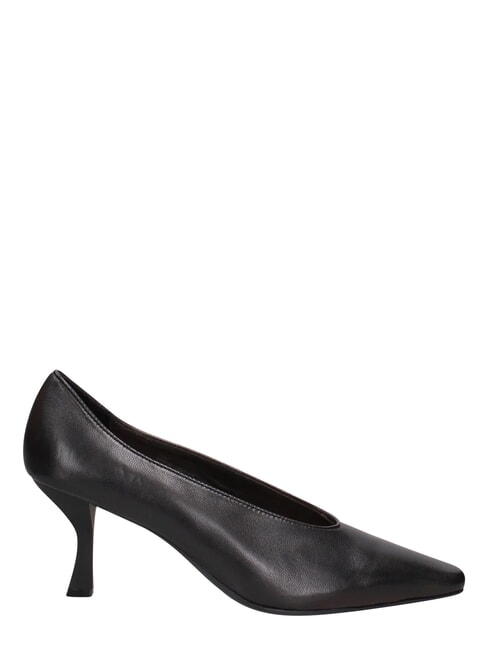 ME25 D&eacute;collet&eacute; &agrave; talon de 6 cm, en cuir noir - Chaussures Femme