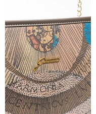 GATTINONI PLANETARIUM Sac &agrave; bandouli&egrave;re avec poign&eacute;e en cha&icirc;ne aquarelle sauvage/ taupe fonc&eacute; - Sacs pour Femme - 3