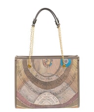 GATTINONI PLANETARIUM Sac &agrave; bandouli&egrave;re avec poign&eacute;e en cha&icirc;ne aquarelle sauvage/ taupe fonc&eacute; - Sacs pour Femme - 4