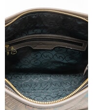 GATTINONI PLANETARIUM Sac &agrave; bandouli&egrave;re avec poign&eacute;e en cha&icirc;ne aquarelle sauvage/ taupe fonc&eacute; - Sacs pour Femme - 5