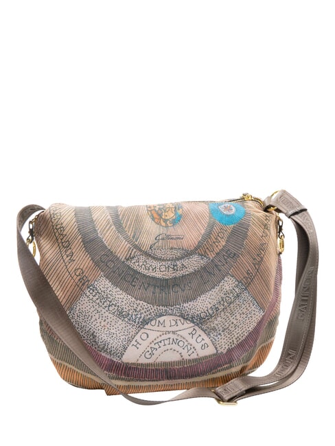 MAYA Sac bandouli&egrave;re maxi aquarelle sauvage/ taupe fonc&eacute; - Sacs pour Femme
