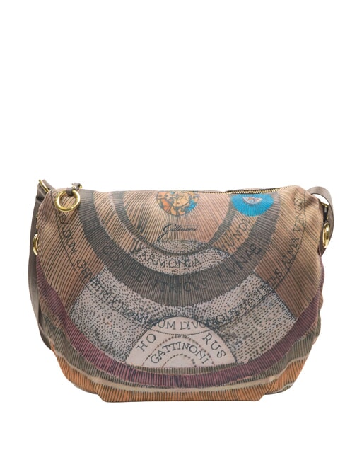 MAYA Sac bandouli&egrave;re maxi aquarelle sauvage/ taupe fonc&eacute; - Sacs pour Femme