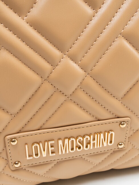 QUILTED Sac &agrave; main avec bandouli&egrave;re cha&icirc;ne beige - Sacs pour Femme