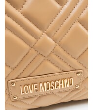 LOVE MOSCHINO QUILTED Sac &agrave; main avec bandouli&egrave;re cha&icirc;ne beige - Sacs pour Femme - 3