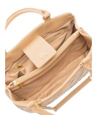 LOVE MOSCHINO QUILTED Sac &agrave; main avec bandouli&egrave;re cha&icirc;ne beige - Sacs pour Femme - 4