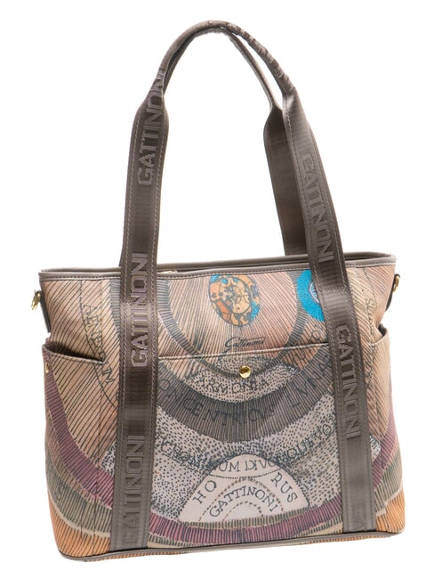 PLANETARIUM sac bandouli&egrave;re aquarelle sauvage/ taupe fonc&eacute; - Sacs pour Femme