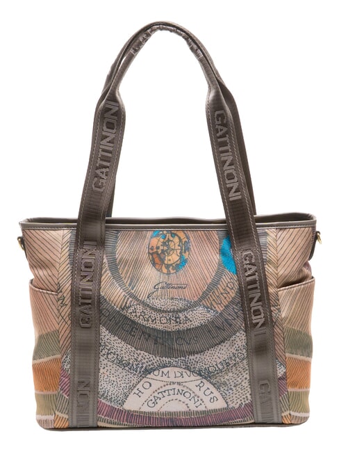 PLANETARIUM sac bandouli&egrave;re aquarelle sauvage/ taupe fonc&eacute; - Sacs pour Femme
