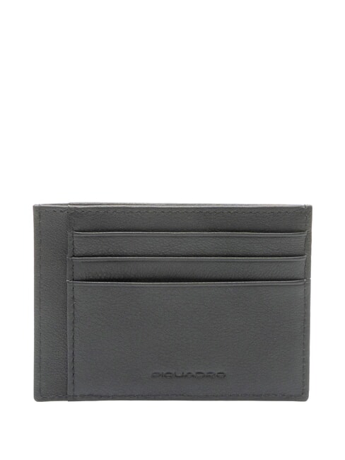 AKRON porte-cartes en cuir plat Noir - Portefeuilles Homme