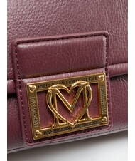 LOVE MOSCHINO EMBOSSED sac bandouli&egrave;re vin - Sacs pour Femme - 3