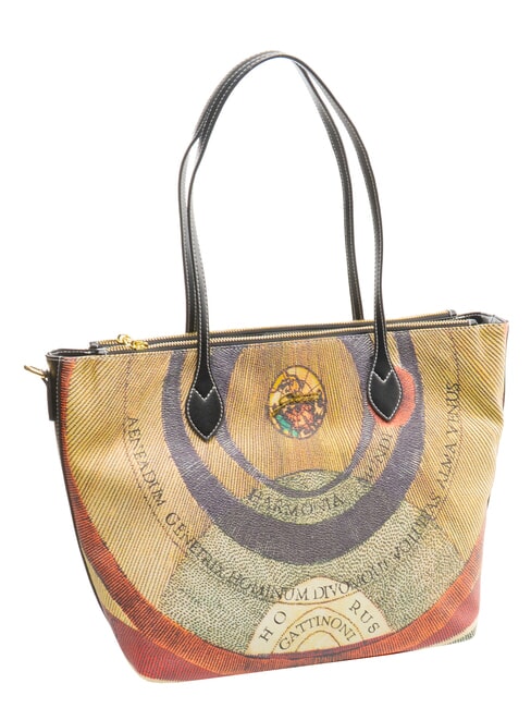 PLANETARIUM Sac &agrave; provisions aquarelle sauvage/ taupe fonc&eacute; - Sacs pour Femme