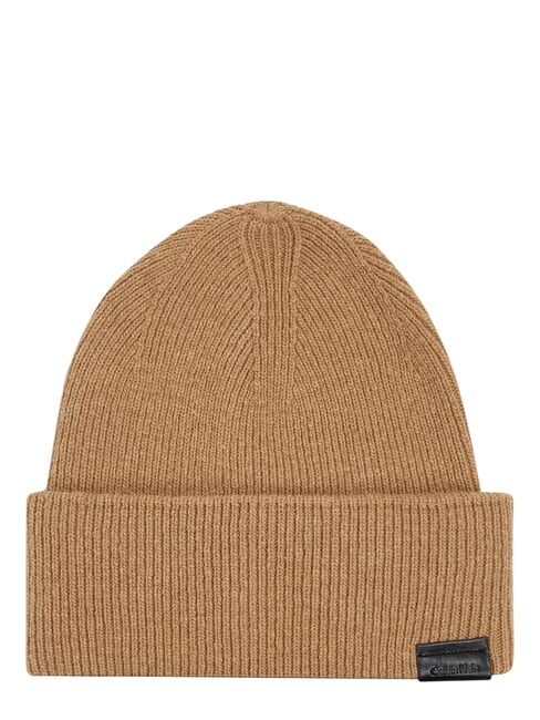 LEATHER PATCH Chapeau en laine kaki - Bonnets