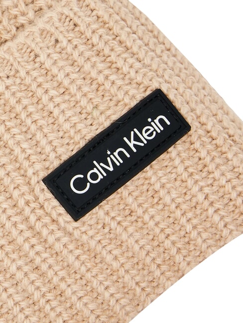 ESSENTIAL PATCH Chapeau en laine m&eacute;lang&eacute;e beige - Bonnets