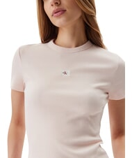 CALVIN KLEIN WOVEN LABEL T-shirt &agrave; manches courtes rose - T-shirt - 3