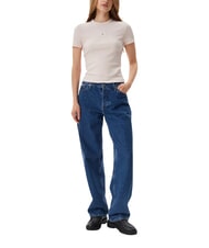CALVIN KLEIN WOVEN LABEL T-shirt &agrave; manches courtes rose - T-shirt - 4