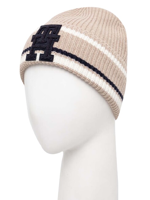MONOGRAM Chapeau en laine et cachemire m&eacute;lang&eacute;s beige - Bonnets