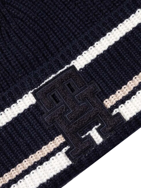 MONOGRAM Chapeau en laine et cachemire m&eacute;lang&eacute;s bleu - Bonnets