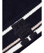 TOMMY HILFIGER MONOGRAM Chapeau en laine et cachemire m&eacute;lang&eacute;s bleu - Bonnets - 3