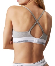 CALVIN KLEIN CK Soutien-gorge bralette en coton extensible gris - Sous-v&ecirc;tements pour femmes - 2