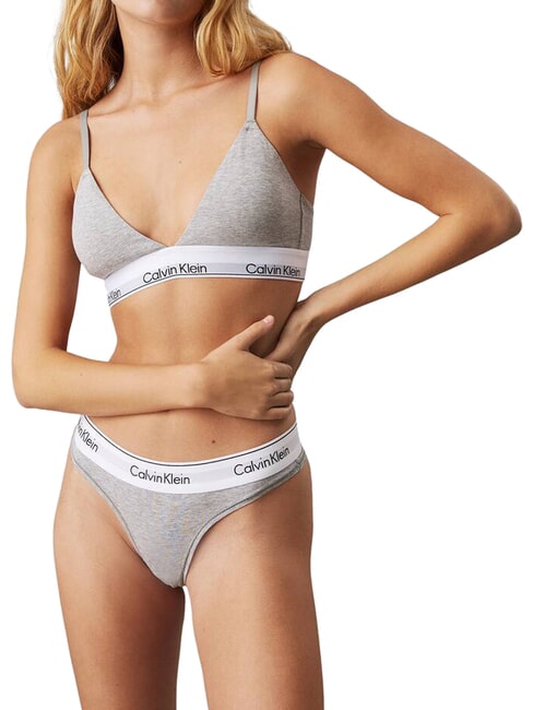 CK Soutien-gorge bralette en coton extensible gris - Sous-v&ecirc;tements pour femmes