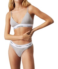 CALVIN KLEIN CK Soutien-gorge bralette en coton extensible gris - Sous-v&ecirc;tements pour femmes - 3