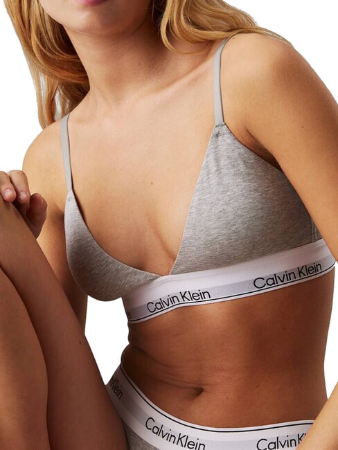 CK Soutien-gorge bralette en coton extensible gris - Sous-v&ecirc;tements pour femmes