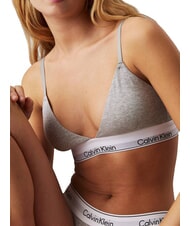 CALVIN KLEIN CK Soutien-gorge bralette en coton extensible gris - Sous-v&ecirc;tements pour femmes - 5