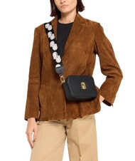 FURLA GARDENIA Sacoche pour appareil photo en cuir imprim&eacute; Keria tons noir + glace - Sacs pour Femme - 7