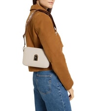 FURLA GARDENIA Sacoche pour appareil photo en cuir imprim&eacute; Keria tons perle et cognac - Sacs pour Femme - 2