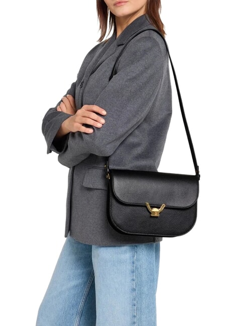 DEW Sac bandouli&egrave;re en cuir Noir - Sacs pour Femme