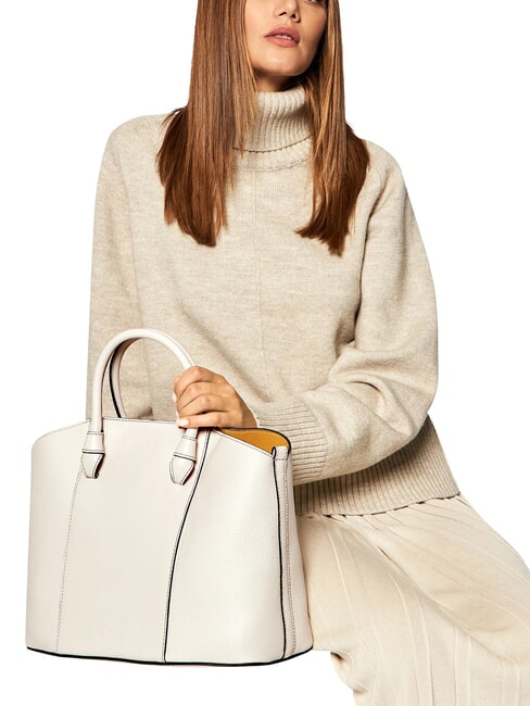 MIASTELLA Sac &agrave; main avec bandouli&egrave;re coton blanc - Sacs pour Femme