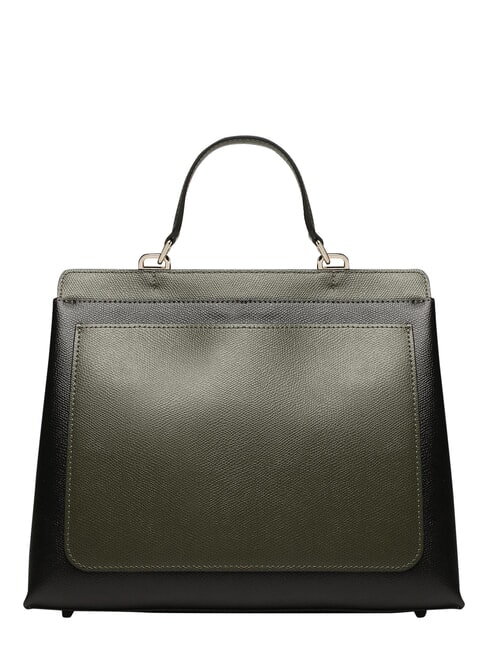 1927 Sac shopping &agrave; poign&eacute;e sup&eacute;rieure perle et + noir + sauge c - Sacs pour Femme