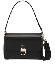 FURLA CIRCE Sac bandouli&egrave;re en cuir Noir - Sacs pour Femme - 3