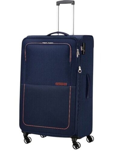 AIR WAVE Grand chariot bleu marine/orange - Valises Semi-rigides