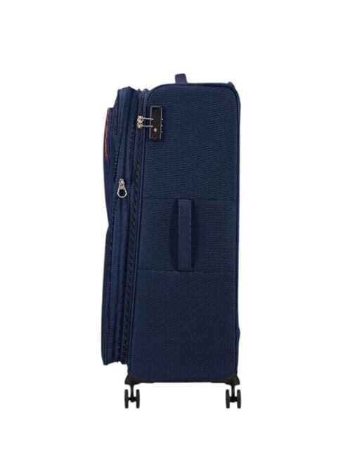 AIR WAVE Grand chariot bleu marine/orange - Valises Semi-rigides