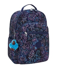 KIPLING SEOUL COLLEGE BTS Sac &agrave; dos pour ordinateur portable 15 pouces poisson disco - Sacs &agrave; dos pour l'&Eacute;cole & les Loisirs - 2