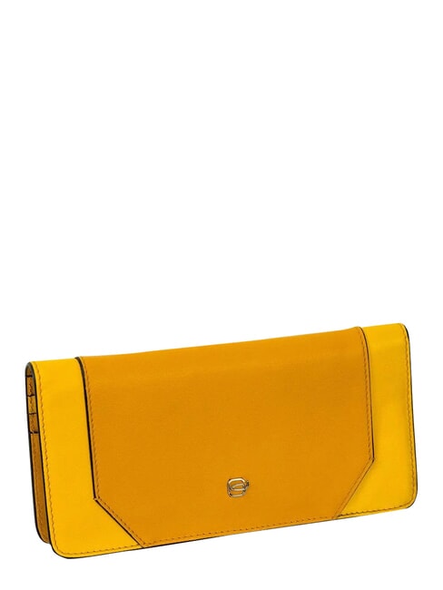 MUSE Portefeuille avec porte-monnaie, en cuir jaune - Portefeuilles Femme