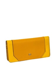 PIQUADRO MUSE Portefeuille avec porte-monnaie, en cuir jaune - Portefeuilles Femme - 3