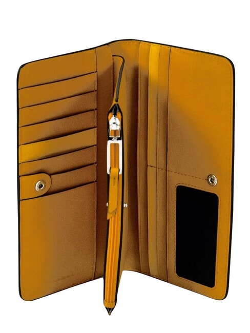 MUSE Portefeuille avec porte-monnaie, en cuir jaune - Portefeuilles Femme