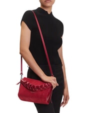 COCCINELLE BOHEME SUEDE BIMATERIAL  Mini sac &agrave; main, avec bandouli&egrave;re sangria - Sacs pour Femme - 2