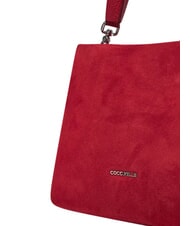 COCCINELLE BOHEME SUEDE BIMATERIAL  Mini sac &agrave; main, avec bandouli&egrave;re sangria - Sacs pour Femme - 4