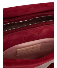 COCCINELLE BOHEME SUEDE BIMATERIAL  Mini sac &agrave; main, avec bandouli&egrave;re sangria - Sacs pour Femme - 5