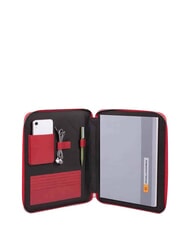 PIQUADRO PQ-BIOS Porte-bloc A4 en cuir et tissu ROUGE - &Eacute;tui pour tablette & Organiseur - 2