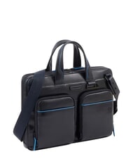 PIQUADRO B2 REVAMP Mallette pour ordinateur portable 14", en cuir bleu - Porte Documents Travail - 2