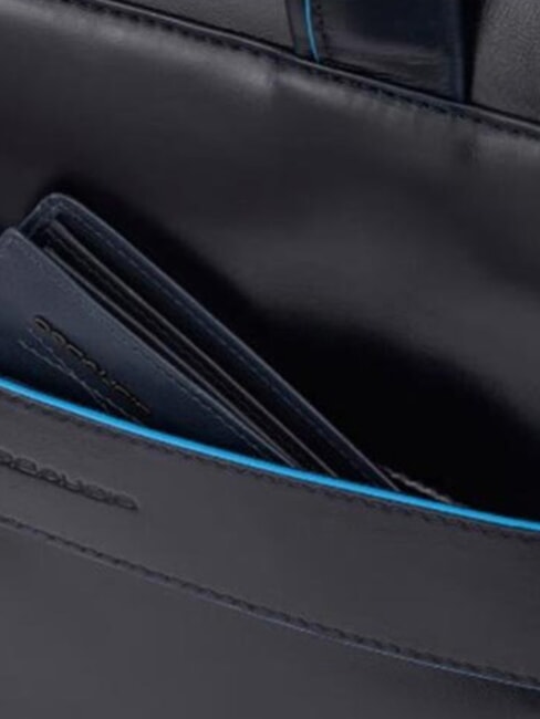 B2 REVAMP Mallette pour ordinateur portable 14", en cuir bleu - Porte Documents Travail