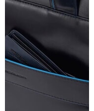 PIQUADRO B2 REVAMP Mallette pour ordinateur portable 14", en cuir bleu - Porte Documents Travail - 8
