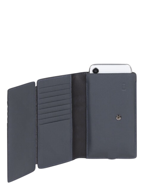 NABUCCO &Eacute;tui portefeuille en cuir pour smartphone bleu - Portefeuilles Femme