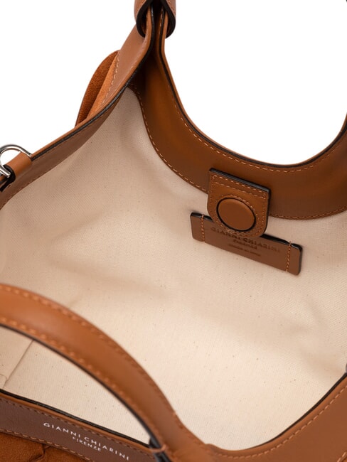 DUA Sac &agrave; main avec bandouli&egrave;re caramel - Sacs pour Femme