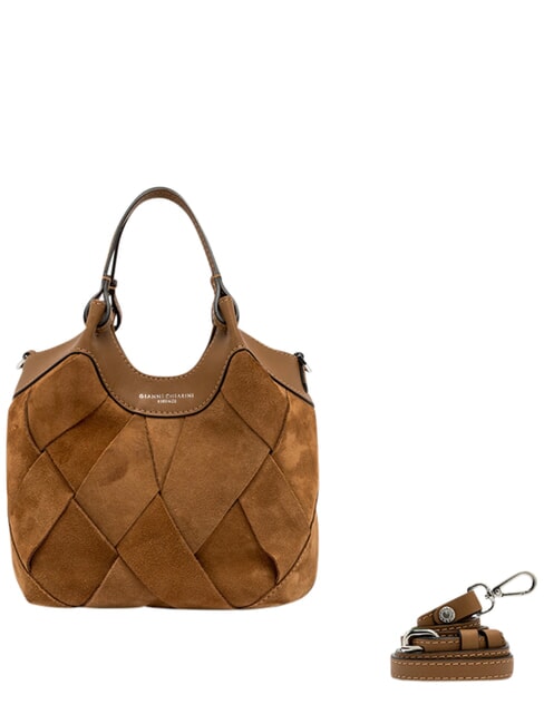 DUA Mini sac &agrave; main avec bandouli&egrave;re caramel - Sacs pour Femme