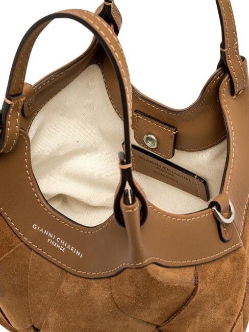 DUA Mini sac &agrave; main avec bandouli&egrave;re caramel - Sacs pour Femme