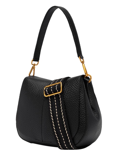 HELENA ROUND Sac bandouli&egrave;re en cuir, avec bandouli&egrave;re Noir - Sacs pour Femme